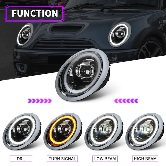 Mini Cooper R50 R52 R53 2001-2007 用 LED プロジェクター ヘッド