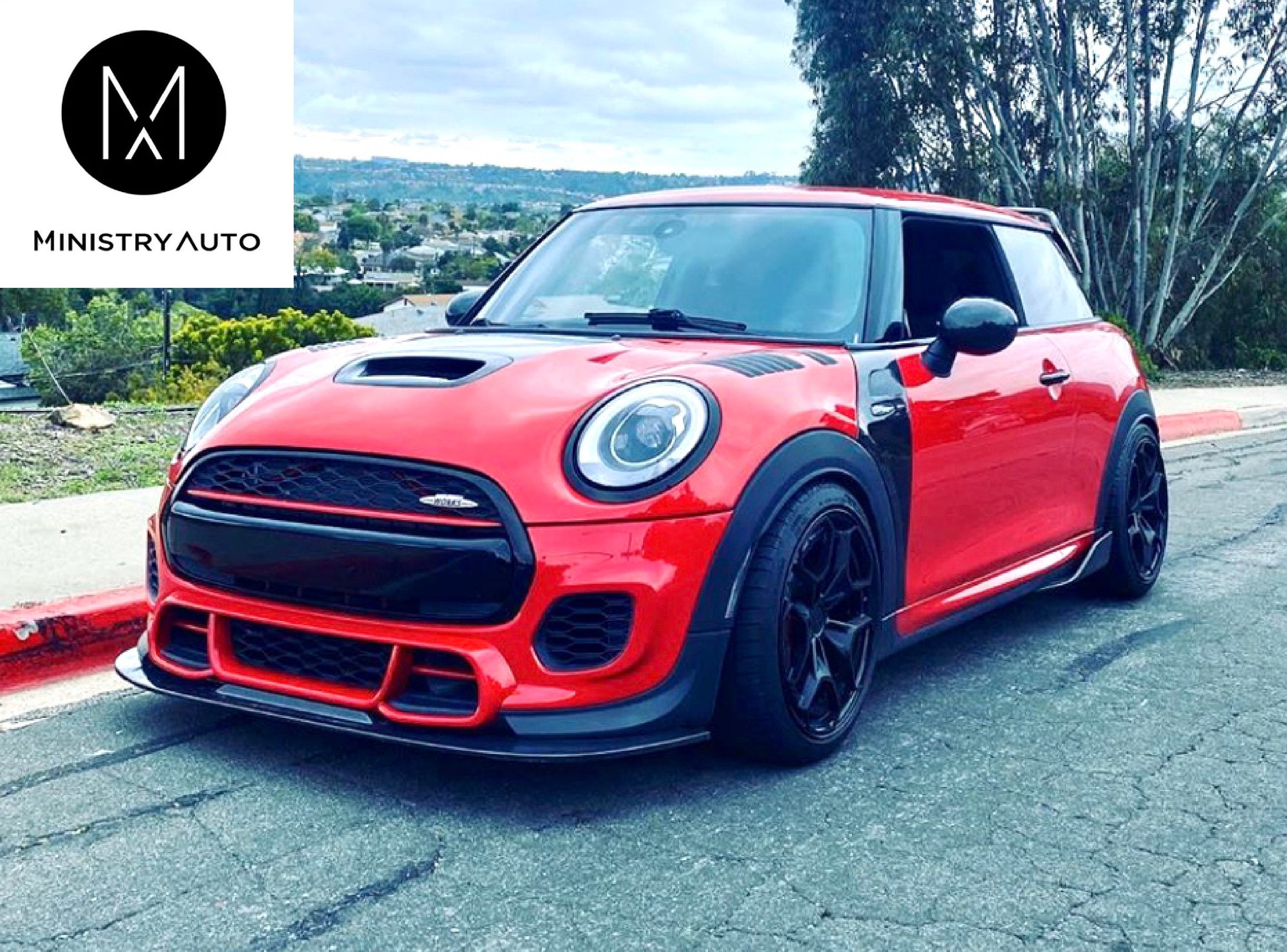 Für 2014-up Mini Cooper f55 f56 s/jcw Sport Rot/Kohle faser