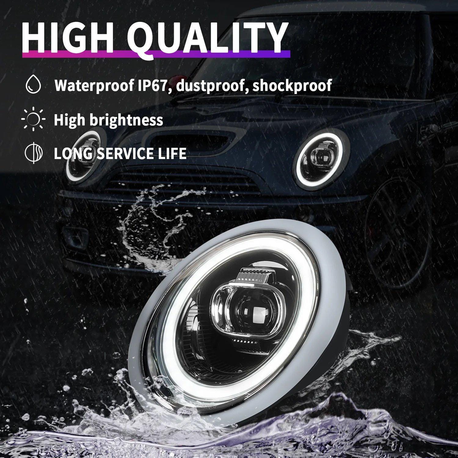Mini Cooper R50 R52 R53 2001-2007 用 LED プロジェクター ヘッド