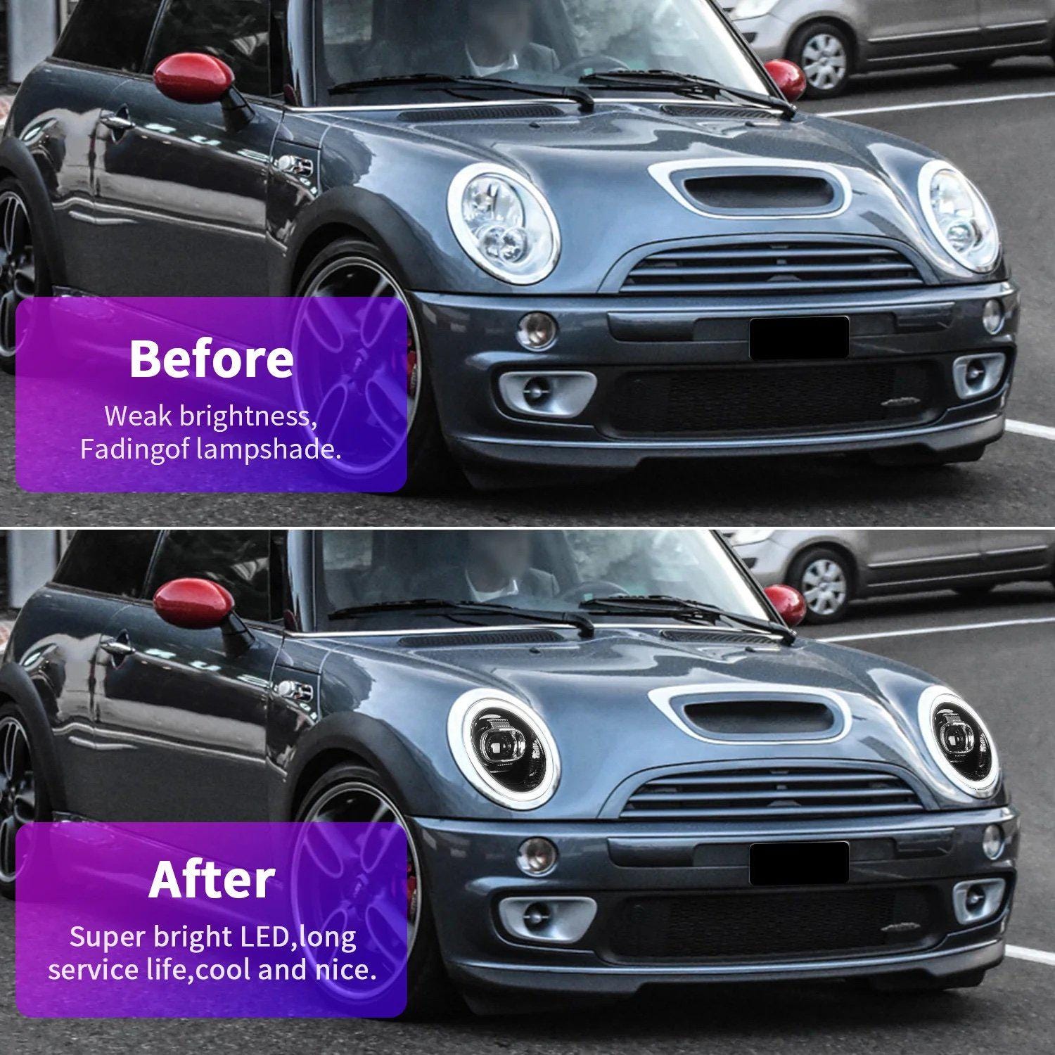 ミニクーパー mini R50 R52 R53 ヘッドライトプロジェクターLED Mini Cooper R50 R52 R53 2001-2007 用 LED プロジェクター ヘッド