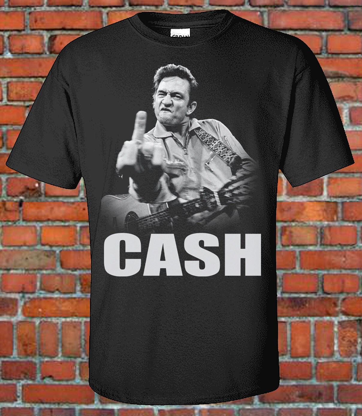 Discover Johnny Cash Singing Classic T-Shirt, Middle Finger T-Shirt