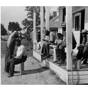 African American Barber Matted Fine Art Print, Black Barber Shop, Black History, Vintage Photo, African American Art, Black Art