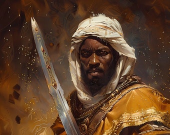 African Warrior King, Black Art, African American Art, Black History, Wall Art Decor, Pre Colonial Africa, Black Royalty