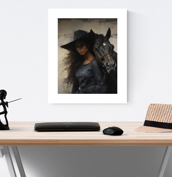 Black Woman and Horse Fine Art Print With Mat, African American Art ...