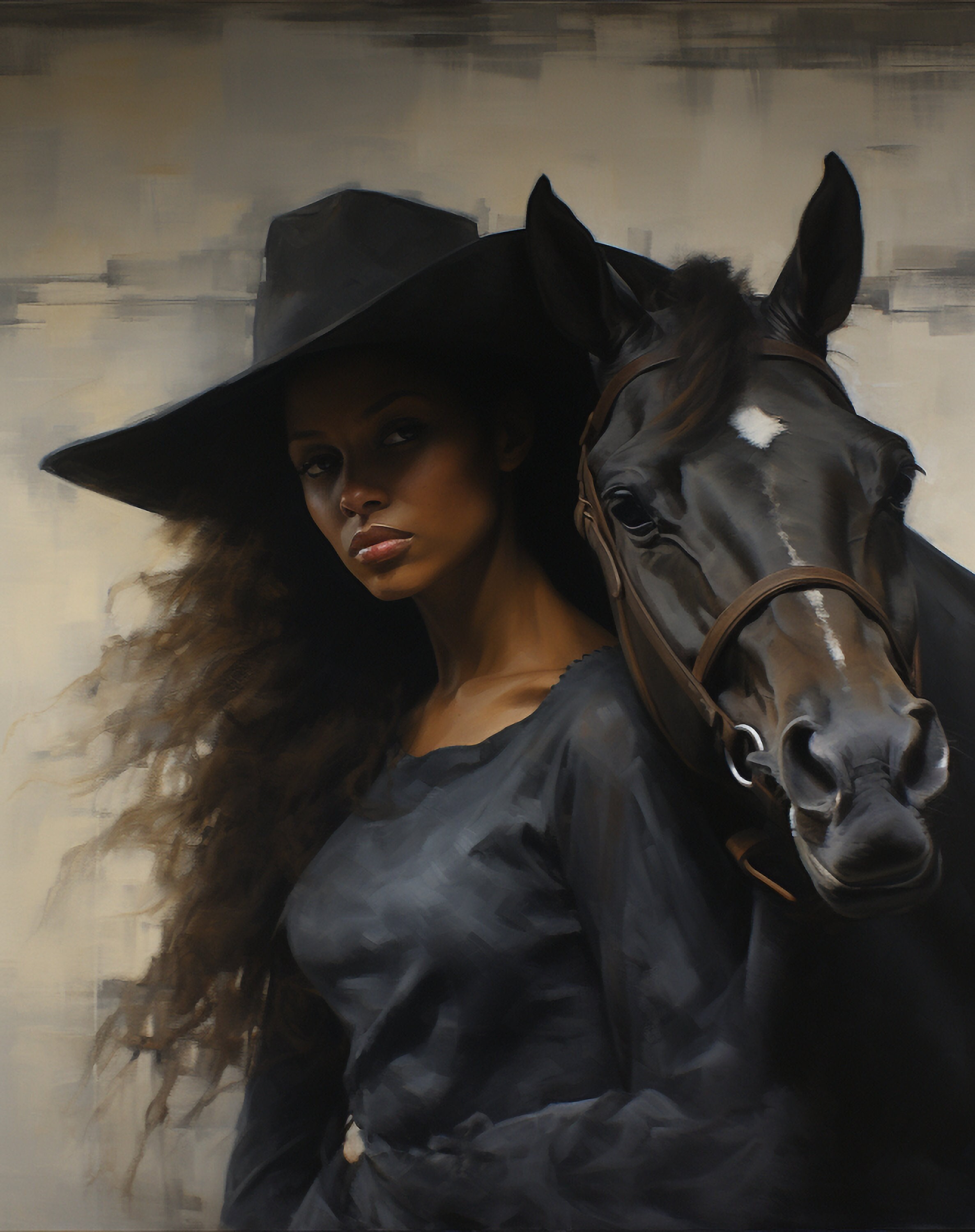 Black Woman and Horse Fine Art Print With Mat, African American Art ...