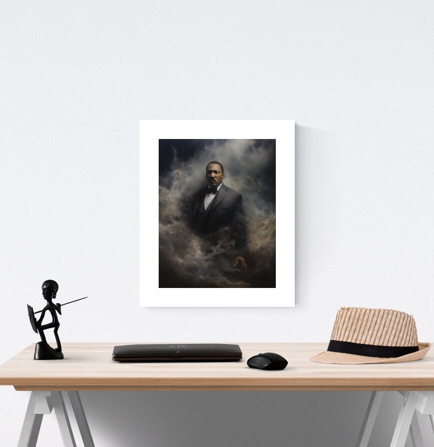 Martin Luther King Jr Fine Art Print With Mat, MLK Jr, Black Civil ...