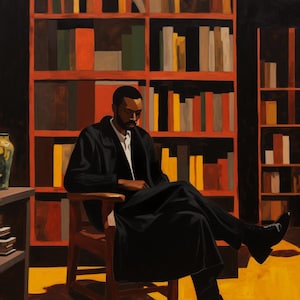 Black Scholar Educator Art Print With Mat, African American Teacher Art, Black Art, Wall Decor, Black Family, Black History