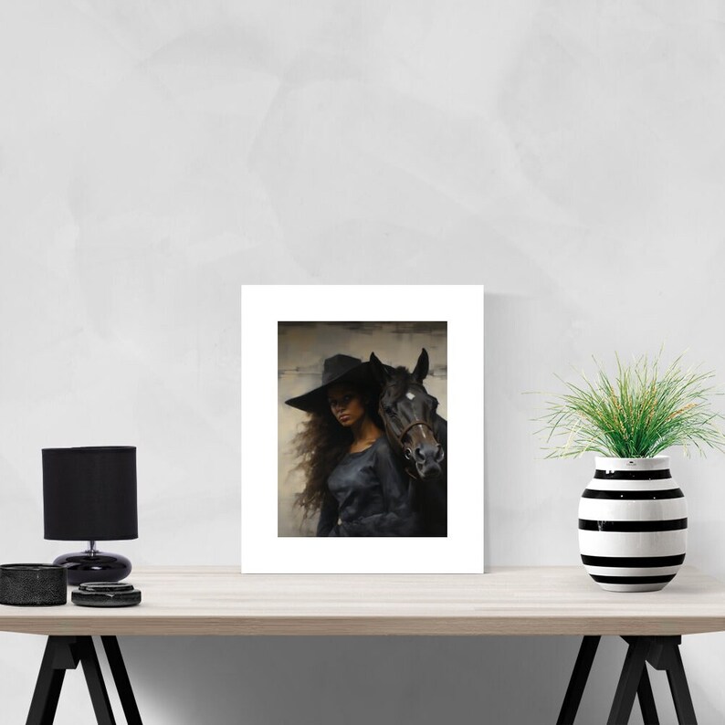 Black Woman and Horse Fine Art Print With Mat, African American Art ...