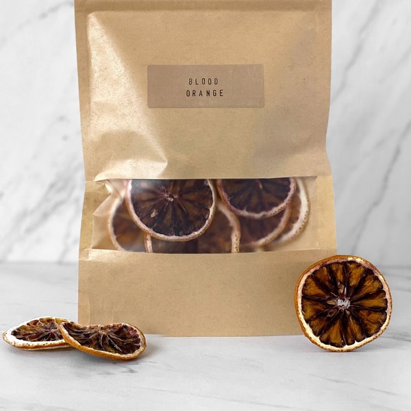 BLOOD ORANGE* Dehydrated Citrus Wheel for Cocktail Garnish, Tea, Baked Goods, Anti-Aging - Small Batch, 100% Organic