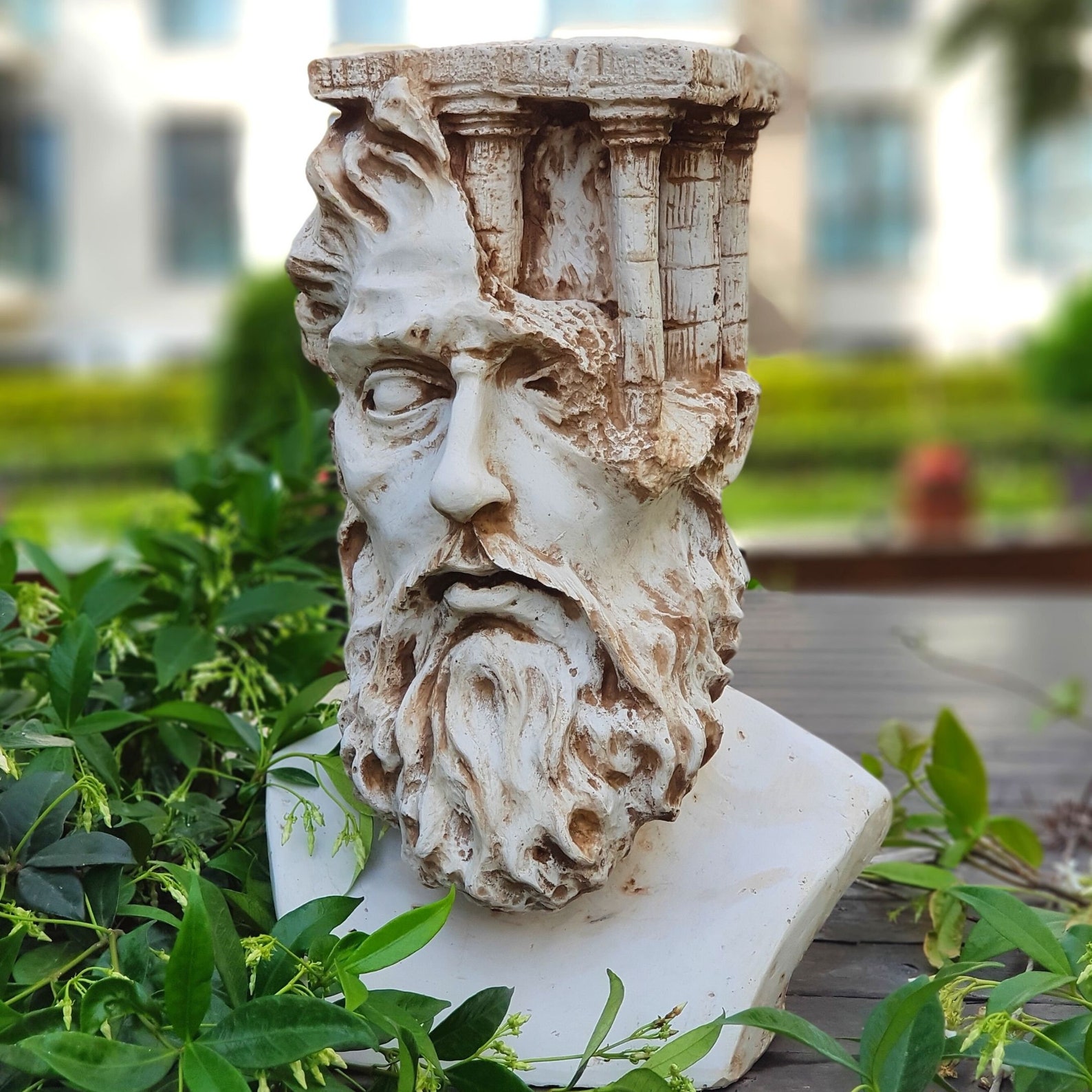 Hand Painted Ivory Greek God Zeus Statue Ancient Greece Large Etsy