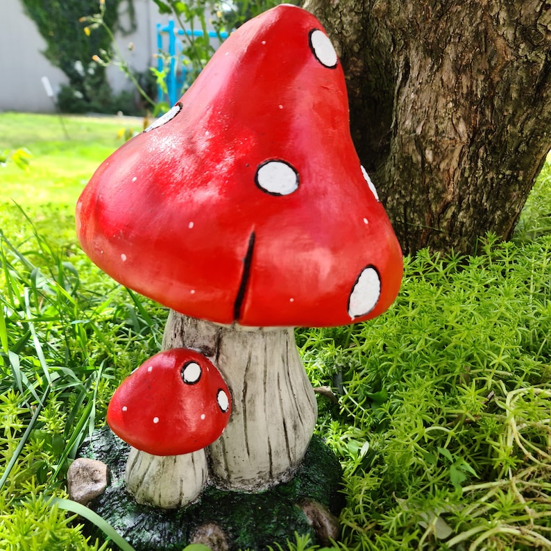Large Mushroom Statue, Garden Statue, Mushroom Figurine, Garden Decor