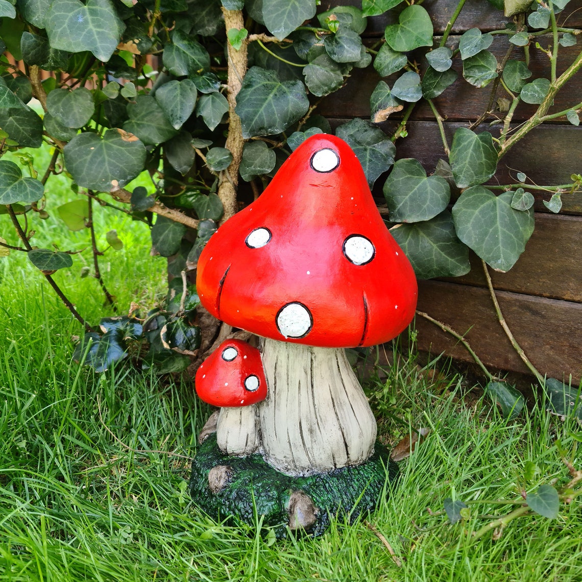 Large Mushroom Statue Garden Statue Mushroom Figurine Etsy