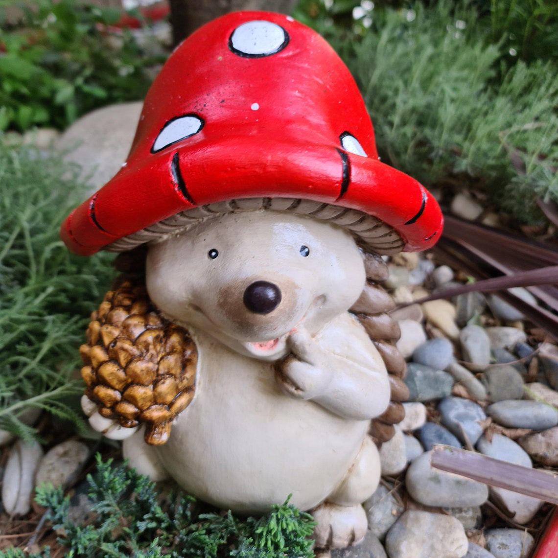 Large Garden Hedgehog Figurine Hedgehog Garden Decor Animal Etsy