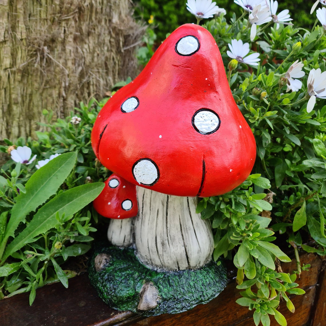 Large Mushroom Statue Garden Statue Mushroom Figurine Etsy