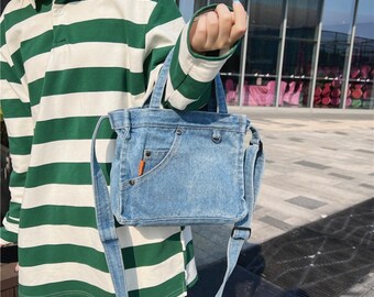 large denim purse