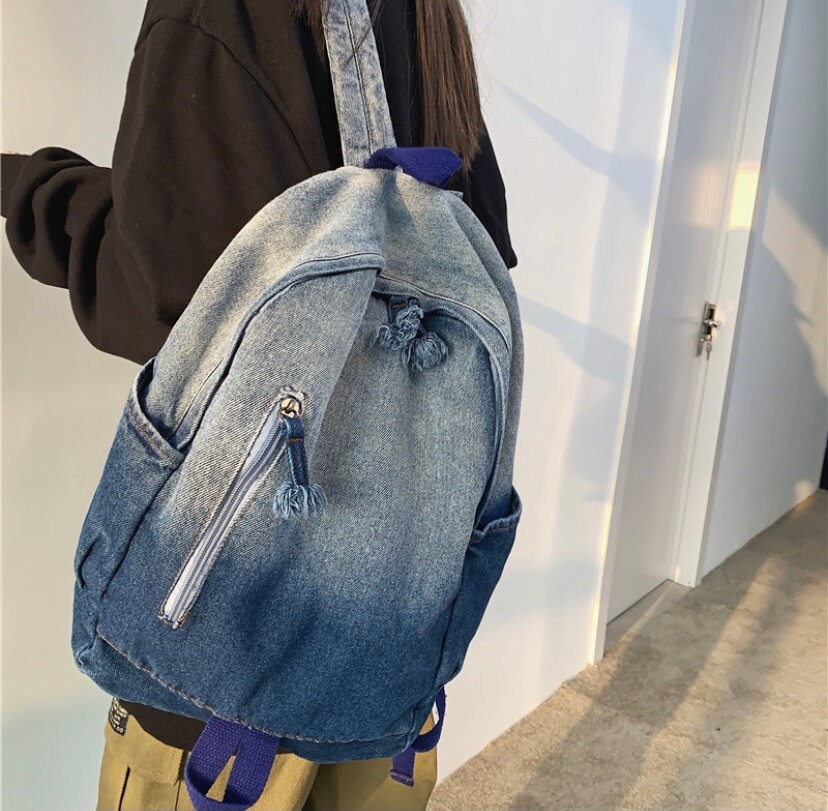 Mini jean backpack sales