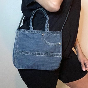 Jean Shoulder Tote, Crossbody Denim Shoulder Bag, Shoulder Bag, Everyday Denim  Bag, Vintage Denim, Jean Bag, Denim Bag, School Bag