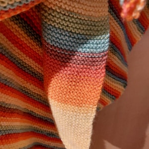Triangular scarf shoulder scarf stole scarf hygge cuddly blanket 172 x 90 cm NEW genuine handcraft hand-knitted unique