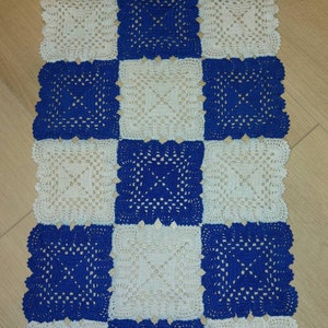 Crochet tablecloth rectangular approx. 58 x 30 cm genuine handcraft