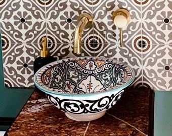 Ceramic Sink for Bathroom 100% Handmade,Best Deals Etsy,Vessel Sink,Custom Sink Vanity,Pottery Handmade Sinks for Bathroom Decoration.