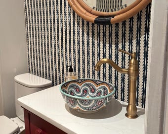 Ceramic Sink for Bathroom 100% Handmade,Best Deals Etsy,Vessel Sink,Custom Sink Vanity,Pottery Handmade Sinks for Bathroom Decoration.