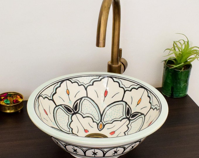 Ceramic Sink for Bathroom 100% Handmade,Best Deals Etsy,Vessel Sink,Custom Sink Vanity,Pottery Handmade Sinks for Bathroom Decoration.
