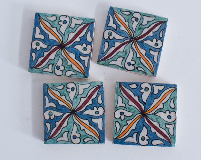 10x10Cm Ceramic Tile,  Moroccan Ceramic Tiles, Handpainted Piece of Ceramic, Ceramic Wall, Decorative Wall.