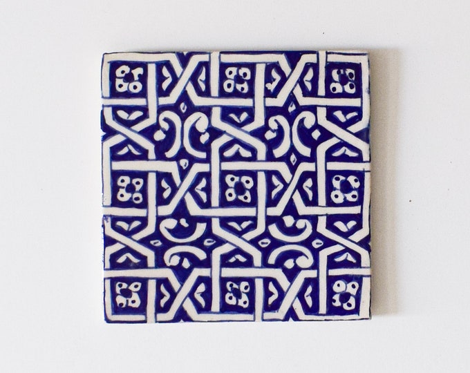 20x20Cm Ceramic Tile,  Moroccan Ceramic Tiles, Handpainted Piece of Ceramic, Ceramic Wall, Decorative Wall.