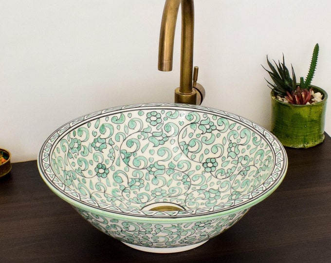 Ceramic Sink for Bathroom 100% Handmade,Best Deals Etsy,Vessel Sink,Custom Sink Vanity,Pottery Handmade Sinks for Bathroom Decoration.