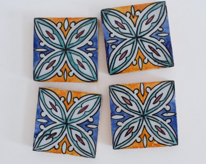 10x10Cm Ceramic Tile,  Moroccan Ceramic Tiles, Handpainted Piece of Ceramic, Ceramic Wall, Decorative Wall.