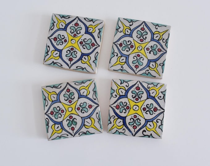 10x10Cm Ceramic Tile,  Moroccan Ceramic Tiles, Handpainted Piece of Ceramic, Ceramic Wall, Decorative Wall.