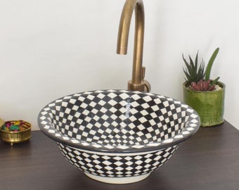 Ceramic Sink for Bathroom 100% Handmade,Best Deals Etsy,Vessel Sink,Custom Sink Vanity,Pottery Handmade Sinks for Bathroom Decoration.