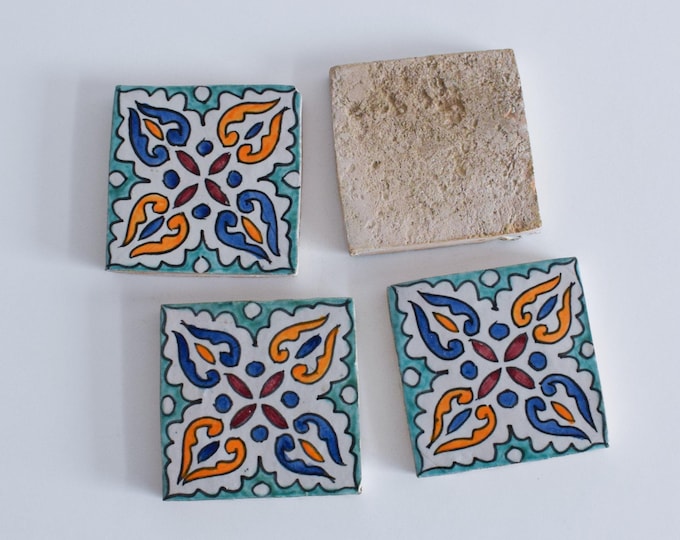 10x10Cm Ceramic Tile,  Moroccan Ceramic Tiles, Handpainted Piece of Ceramic, Ceramic Wall, Decorative Wall.