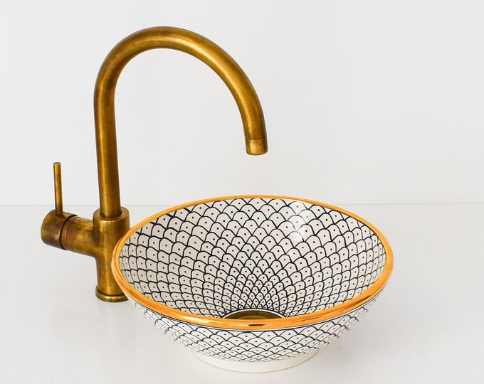 Ceramic Sink for Bathroom 100% Handmade,Best Deals Etsy,Vessel Sink,Custom Sink Vanity,Pottery Handmade Sinks for Bathroom Decoration.