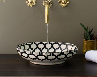 Ceramic Sink for Bathroom 100% Handmade,Best Deals Etsy,Vessel Sink,Custom Sink Vanity,Pottery Handmade Sinks for Bathroom Decoration.