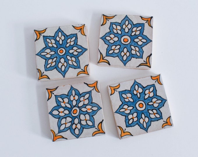 10x10Cm Ceramic Tile,  Moroccan Ceramic Tiles, Handpainted Piece of Ceramic, Ceramic Wall, Decorative Wall.