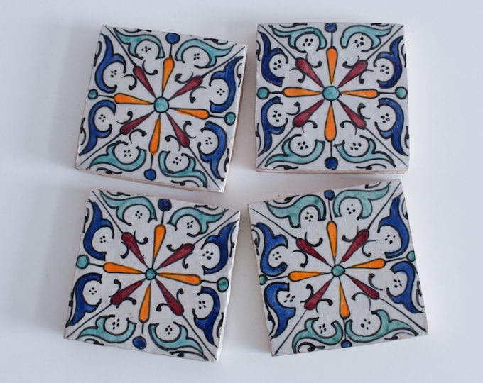 10x10Cm Ceramic Tile,  Moroccan Ceramic Tiles, Handpainted Piece of Ceramic, Ceramic Wall, Decorative Wall.