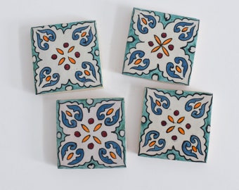 10x10Cm Ceramic Tile,  Moroccan Ceramic Tiles, Handpainted Piece of Ceramic, Ceramic Wall, Decorative Wall.