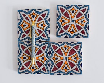 10x10Cm Ceramic Tile,  Moroccan Ceramic Tiles, Handpainted Piece of Ceramic, Ceramic Wall, Decorative Wall.