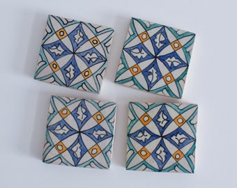 10x10Cm Ceramic Tile,  Moroccan Ceramic Tiles, Handpainted Piece of Ceramic, Ceramic Wall, Decorative Wall.