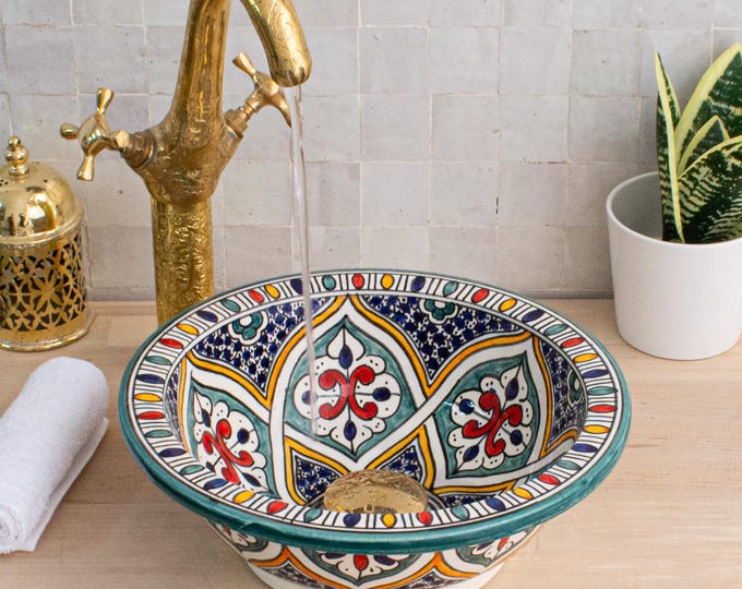 Ceramic Sink for Bathroom 100% Handmade,Best Deals Etsy,Vessel Sink,Custom Sink Vanity,Pottery Handmade Sinks for Bathroom Decoration.