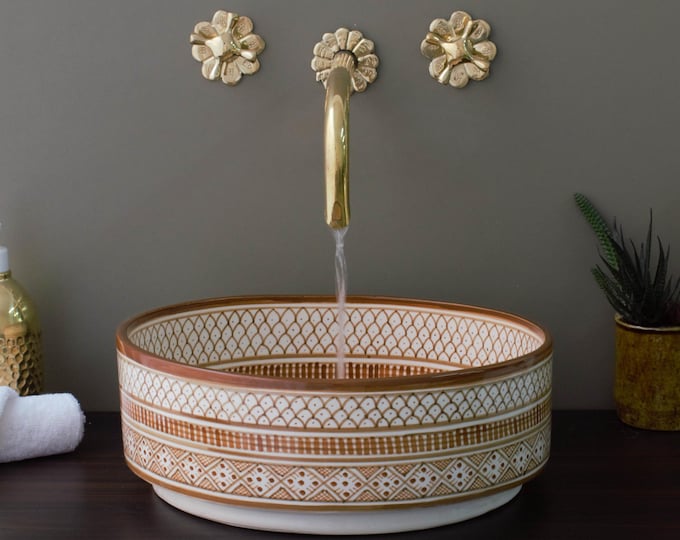Ceramic Sink for Bathroom 100% Handmade,Best Deals Etsy,Vessel Sink,Custom Sink Vanity,Pottery Handmade Sinks for Bathroom Decoration.