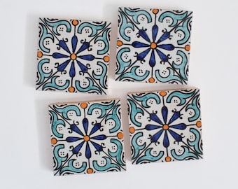 10x10Cm Ceramic Tile,  Moroccan Ceramic Tiles, Handpainted Piece of Ceramic, Ceramic Wall, Decorative Wall.