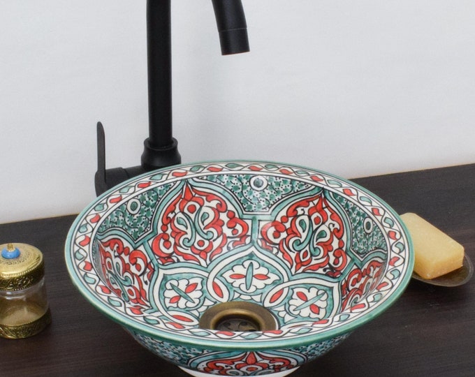 Ceramic Sink for Bathroom 100% Handmade,Best Deals Etsy,Vessel Sink,Custom Sink Vanity,Pottery Handmade Sinks for Bathroom Decoration.