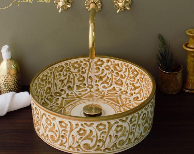 Ceramic Sink for Bathroom 100% Handmade,Best Deals Etsy,Vessel Sink,Custom Sink Vanity,Pottery Handmade Sinks for Bathroom Decoration.