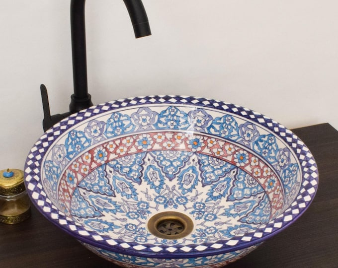 Ceramic Sink for Bathroom 100% Handmade,Best Deals Etsy,Vessel Sink,Custom Sink Vanity,Pottery Handmade Sinks for Bathroom Decoration.