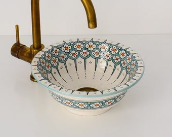 Ceramic Sink for Bathroom 100% Handmade,Best Deals Etsy,Vessel Sink,Custom Sink Vanity,Pottery Handmade Sinks for Bathroom Decoration.