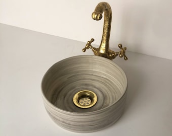 Ceramic Sink for Bathroom 100% Handmade,Best Deals Etsy,Vessel Sink,Custom Sink Vanity,Pottery Handmade Sinks for Bathroom Decoration.