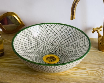 Ceramic Sink for Bathroom 100% Handmade,Best Deals Etsy,Vessel Sink,Custom Sink Vanity,Pottery Handmade Sinks for Bathroom Decoration.