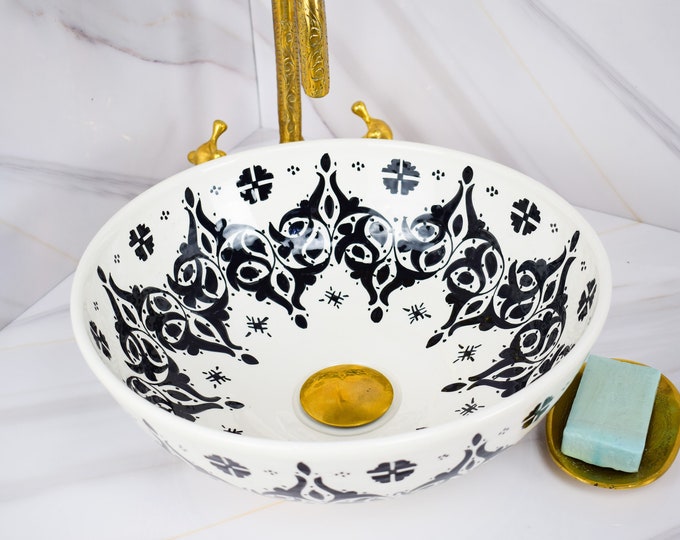 Ceramic Sink for Bathroom 100% Handmade,Best Deals Etsy,Vessel Sink,Custom Sink Vanity,Pottery Handmade Sinks for Bathroom Decoration.